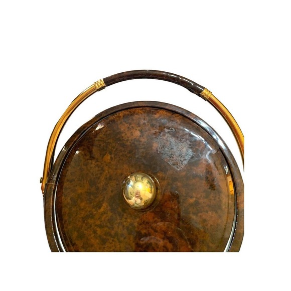 Vintage Shelton Ware Faux Burl & Gold Color Ice Champagne Bucket NYC A Towle Co. - Picture 10 of 10